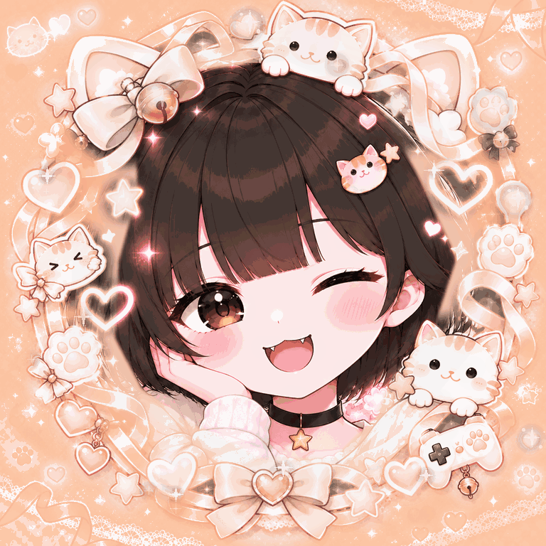 복숭아 고양이 테마 강먐미 프로필 GIF